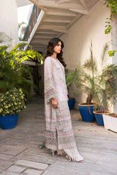 Silk Tunic - 2PCS HAND EMBELLISHED SHIRT WITH TROUSER-SS24DA-2666 LIGHT GREEN