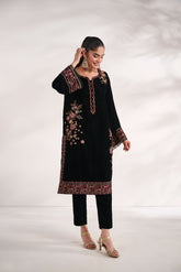 FW24DA-1894 BLACK 1PCS EMBROIDERED KURTA