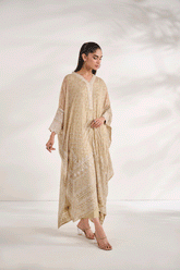 SS24DA-2471 BEIGE 2PCS EMBROIDERED KURTA WITH TROUSER