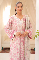 DC-2143 PINK 2PCS EMBROIDERED KURTA WITH DUPATTA