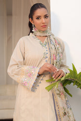 DC-2149 OFF WHITE 2PCS EMBROIDERED KURTA WITH DUPATTA