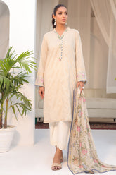 DC-2149 OFF WHITE 2PCS EMBROIDERED KURTA WITH DUPATTA
