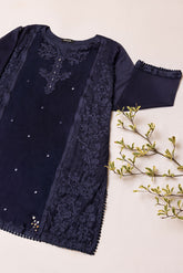 DA-1623 NAVY BLUE EMBROIDERED KURTA