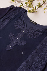DA-1623 NAVY BLUE EMBROIDERED KURTA