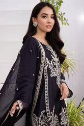 DA-2012 BLUE EMBROIDERED KURTA WITH DUPATTA