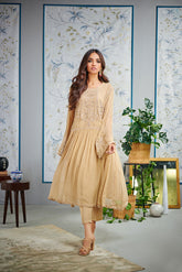 DA-1515 BEIGE EMBROIDERED KURTA