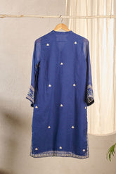DA-1557 BLUE EMBROIDERED KURTA