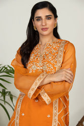 DA-1521 ORANGE EMBROIDERED KURTA