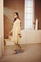DA-1554 BEIGE EMBROIDERED KURTA