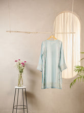 DA-1555 SKY BLUE EMBROIDERED KURTA