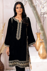 DA-1578 BLACK EMBROIDERED KURTA