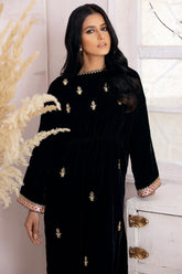 DA-1580 BLACK EMBROIDERED KURTA