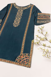 DA-1607 BLUE EMBROIDERED KURTA