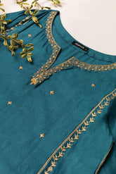 DA-1610 GREEN EMBROIDERED KURTA