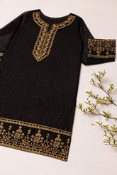 DA-1641 BLACK EMBROIDERED KURTA
