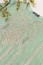 DA-1645 L-GREEN EMBROIDERED KURTA