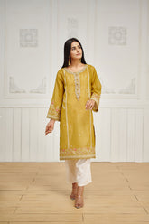 DA-1650 GREEN EMBROIDERED KURTA
