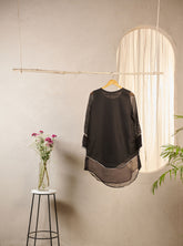 DA-2017 BLACK EMBROIDERED KURTA WITH TROUSER