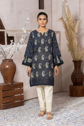 DC-0395 BLACK EMBROIDERED KURTA