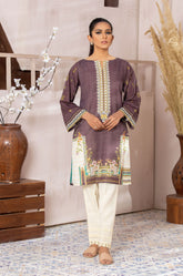 DC-0401 MAUVE EMBROIDERED KURTA