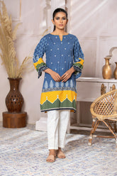 DC-0408 BLUE DIGITAL PRINTED KURTA
