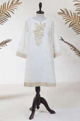 DA-1235 OFF WHITE EMBROIDERED KURTA