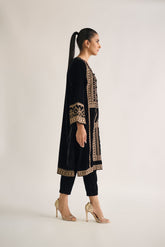DA-1710 BLACK EMBROIDERED KURTA