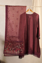 DA-2020 PURPLE EMBROIDERED KURTA WITH DUPATTA