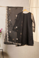 DA-2013 BLACK EMBROIDERED KURTA WITH DUPATTA