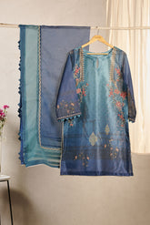 DA-2016 BLUE EMBROIDERED KURTA WITH DUPATTA