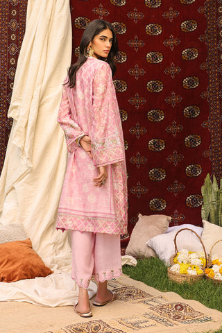 DA-2131 PINK 2PCS  EMBROIDERED KURTA WITH TROUSER