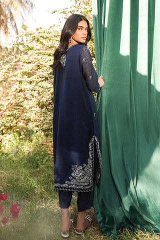 DA-2127 NAVY BLUE 2PCS  EMBROIDERED KURTA WITH TROUSER