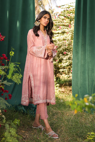 DA-2128 MAUVE 2PCS  EMBROIDERED KURTA WITH TROUSER