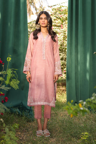 DA-2128 MAUVE 2PCS  EMBROIDERED KURTA WITH TROUSER