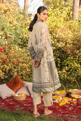 DA-2129 GREEN 2PCS  EMBROIDERED KURTA WITH TROUSER