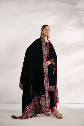 FW24DD-2003  BLACK SHAWL