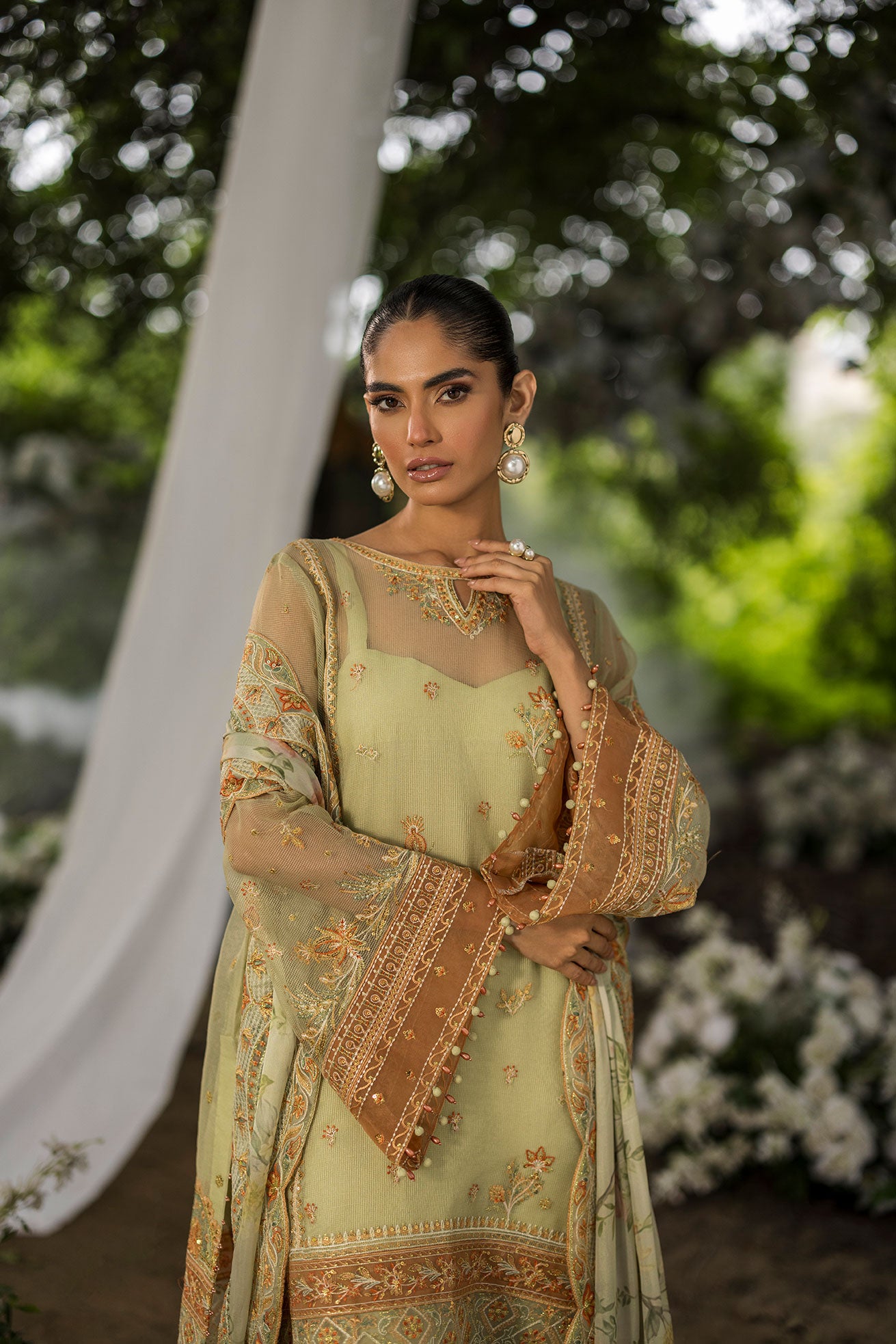 Luxury unstitched wedding wear fabric.