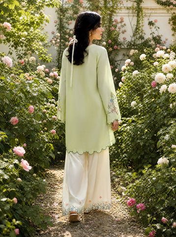 SS26DC-2626 LIGHT GREEN 2PCS  EMBROIDERED KURTA WITH TROUSER