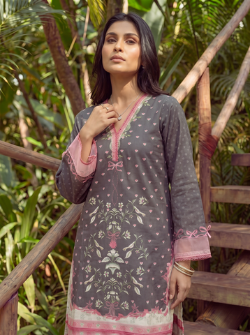 SS26DC-2602 BLACK LAWN 2PCS EMBROIDERED KURTA WITH TROUSER