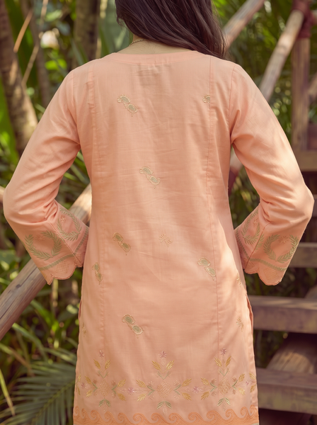 SS26DC-2605 ORANGE LAWN 2PCS EMBROIDERED KURTA WITH TROUSER