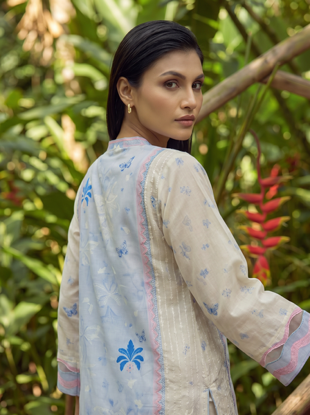 SS26DC-2604 SKY BLUE LAWN 2PCS EMBROIDERED KURTA WITH TROUSER
