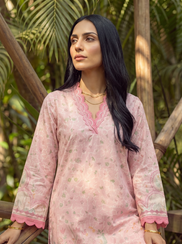 SS26DC-2603 PINK LAWN 2PCS EMBROIDERED KURTA WITH TROUSER