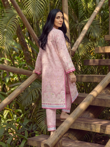 SS26DC-2603 PINK LAWN 2PCS EMBROIDERED KURTA WITH TROUSER