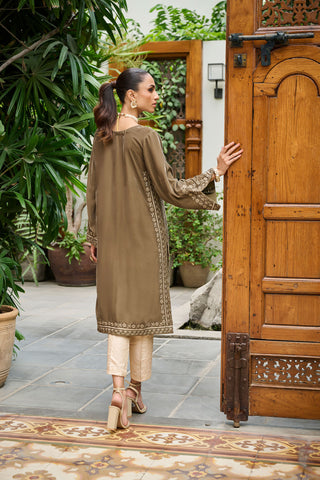 DA-1861 GREEN EMBROIDERED KURTA