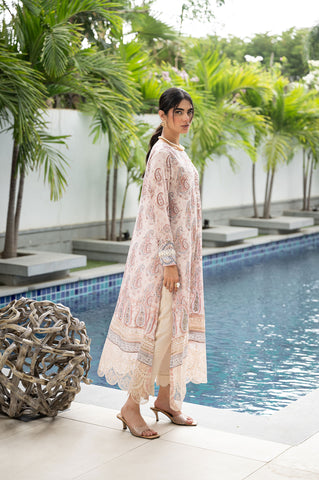 SS24DA-2442 LIGHT PINK 2PCS HAND EMBELLISHED  SHIRT WITH TROUSER