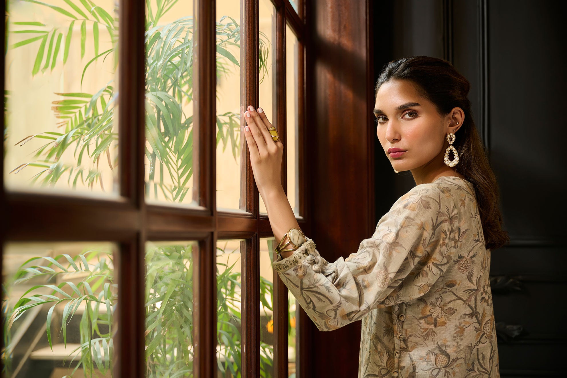 DC-2281 GREY 2PCS  EMBROIDERED KURTA WITH TROUSER