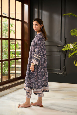 DC-2284 BLUE 2PCS  EMBROIDERED KURTA WITH TROUSER