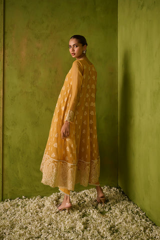 SS24DA-2479   MUSTARD  2PCS  EMBROIDERED KURTA WITH TROUSER