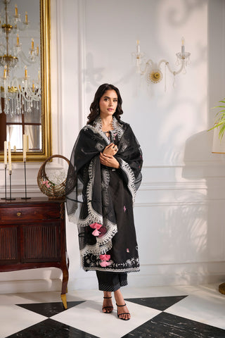 SS24DD-1141 BLACK DUPATTA