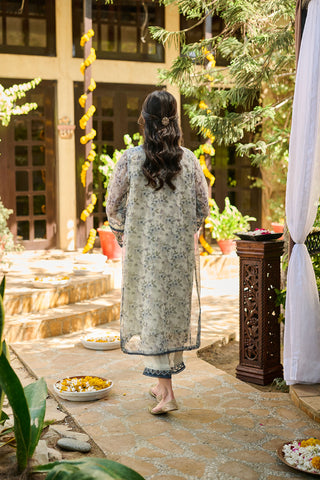 SS24DA-2392   BEIGE  2PCS  EMBROIDERED KURTA WITH TROUSER